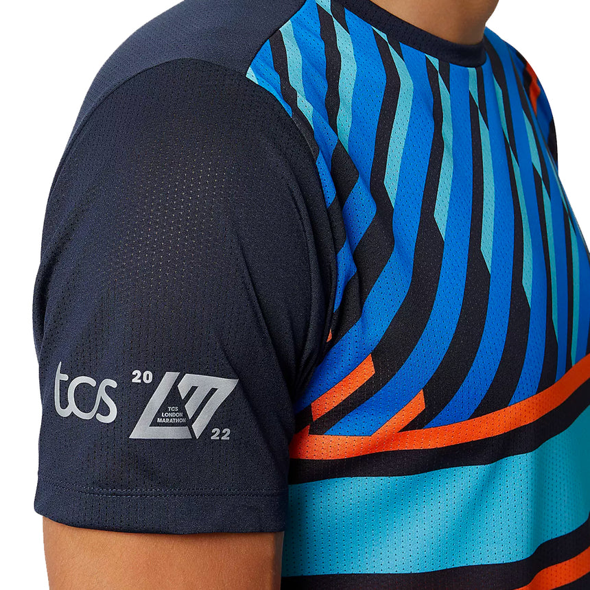New Balance London Edition Impact Run Short Sleeve Men's Running Tee - Navy