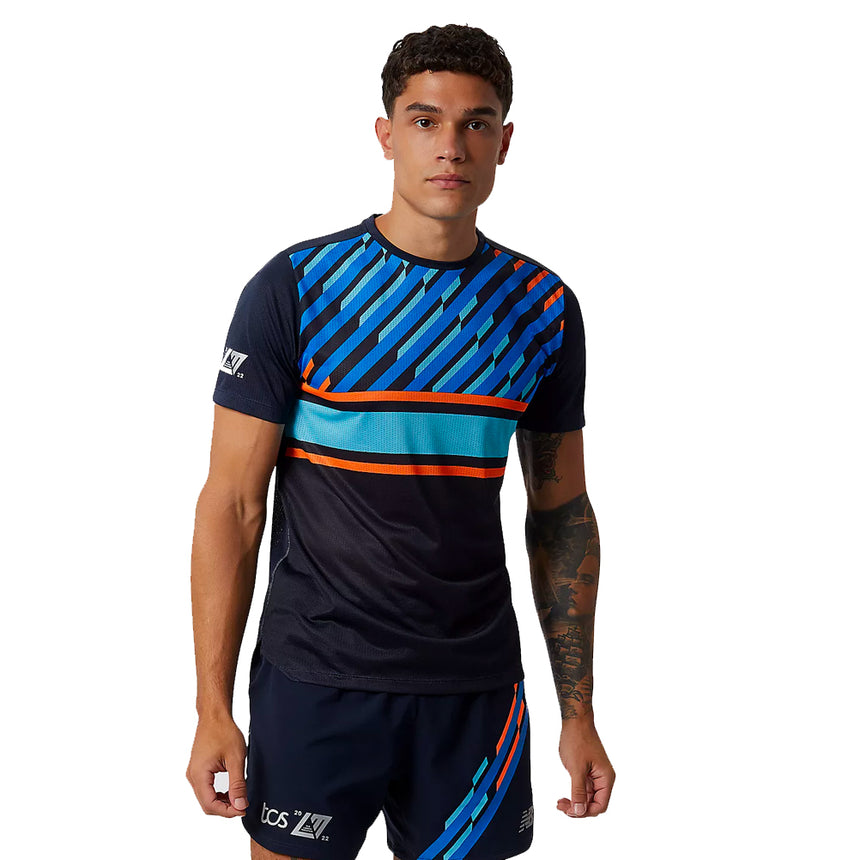 New Balance London Edition Impact Run Short Sleeve Men's Running Tee - Navy