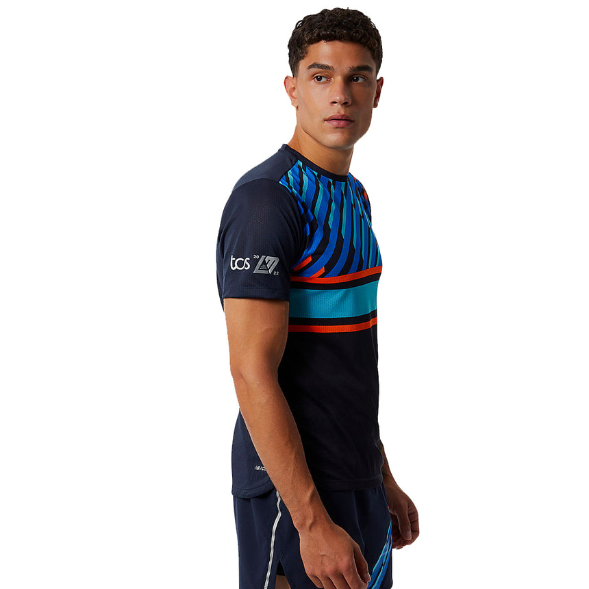 New Balance London Edition Impact Run Short Sleeve Men's Running Tee - Navy