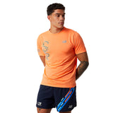 New Balance London Edition Impact Run Short Sleeve Men's Running Tee - Vibrant Orange