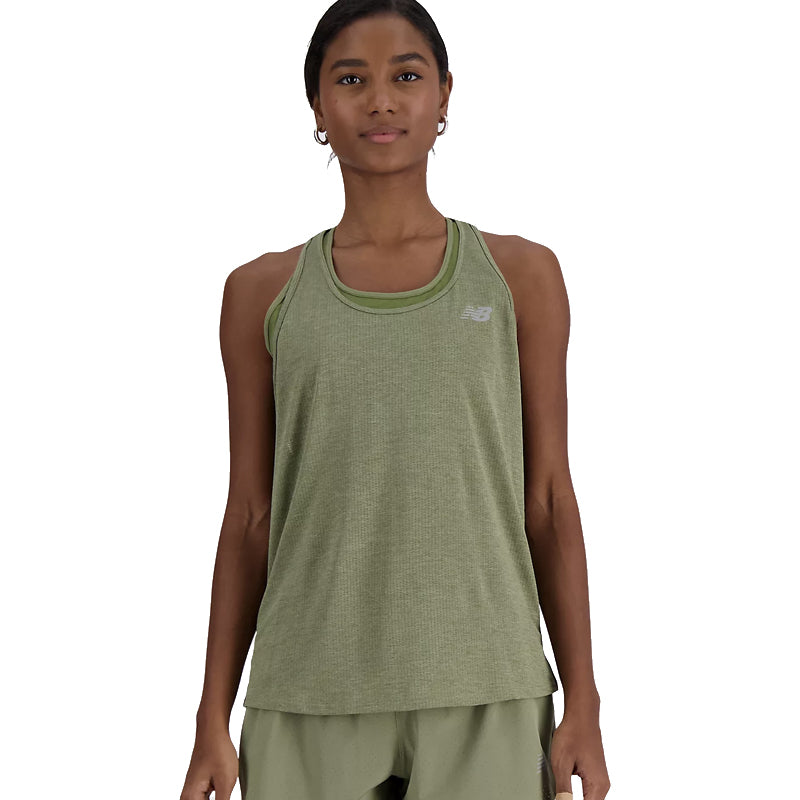 New Balance Athletics Women's Running Tank - Dark Olivine/Heather