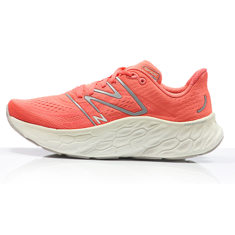 New Balance Fresh Foam More v4 Women's Running Shoe - Gulf Red/Sea Salt/Silver Metallic