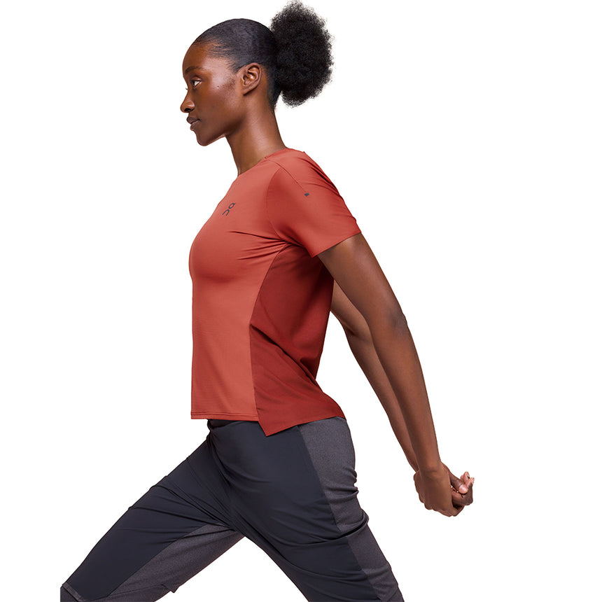 On Running Performance Short Sleeve Women's Running Tee - Auburn/Ruby