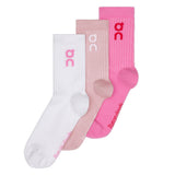 On Running Logo 3 Pack High Sock - Mauve/Raspberry