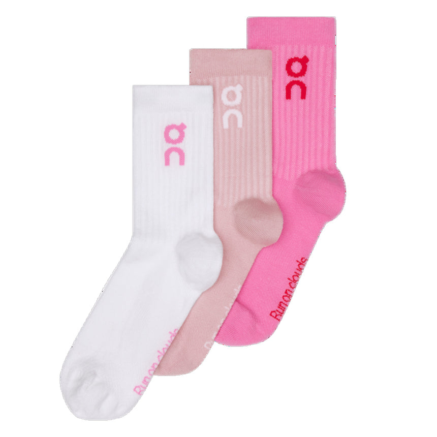 On Running Logo 3 Pack High Sock - Mauve/Raspberry