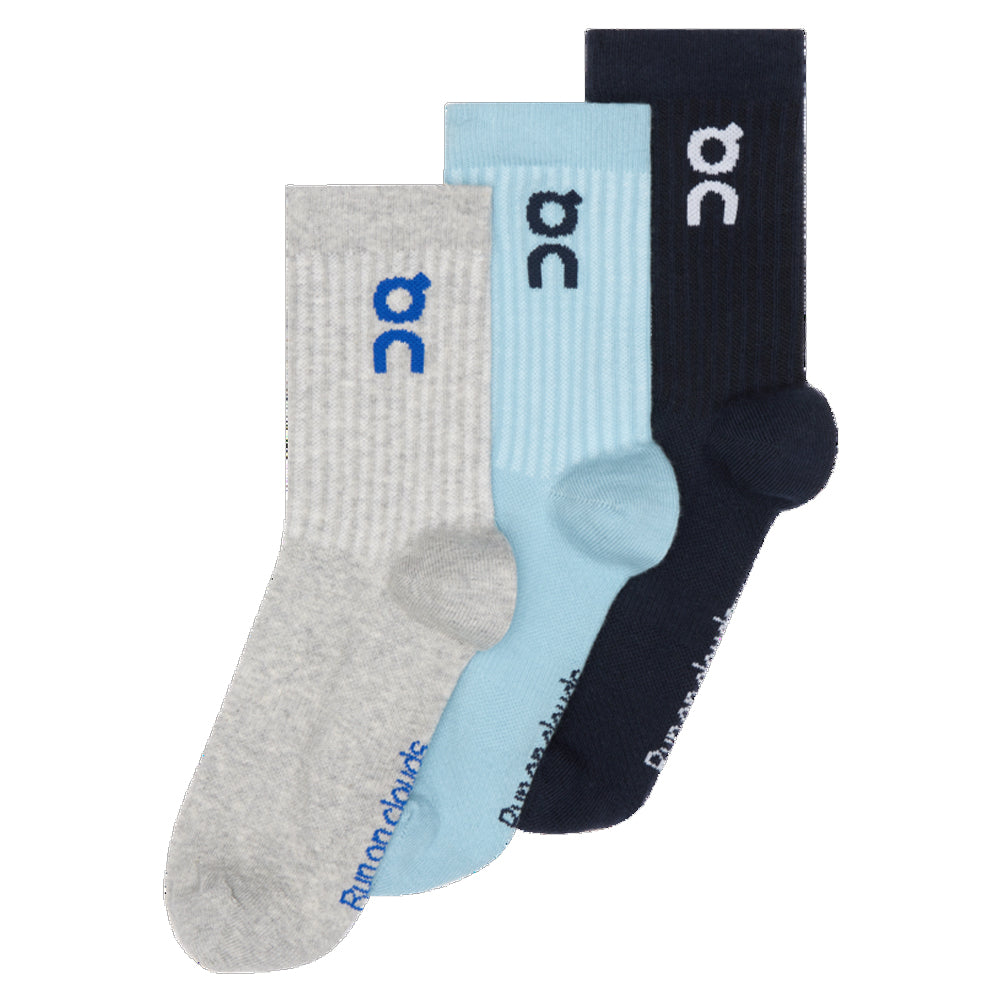 On Running Logo 3 Pack High Sock - Wash/Navy