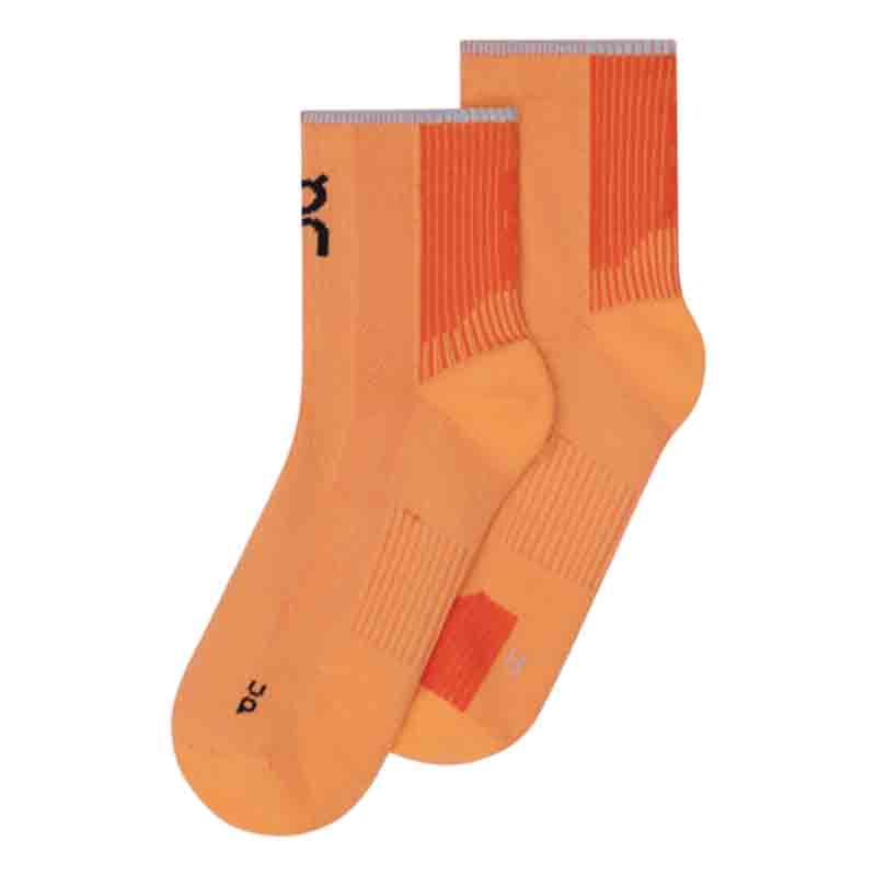 On Running Performance Mid Run Sock - Tangerine/Flame