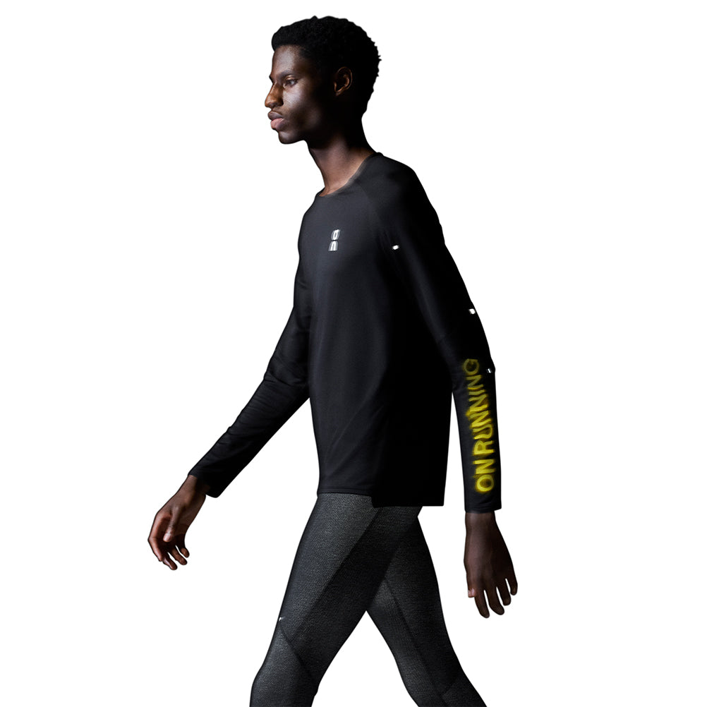 On Running Performance Lumos Long Sleeve Men's Running Tee - Black