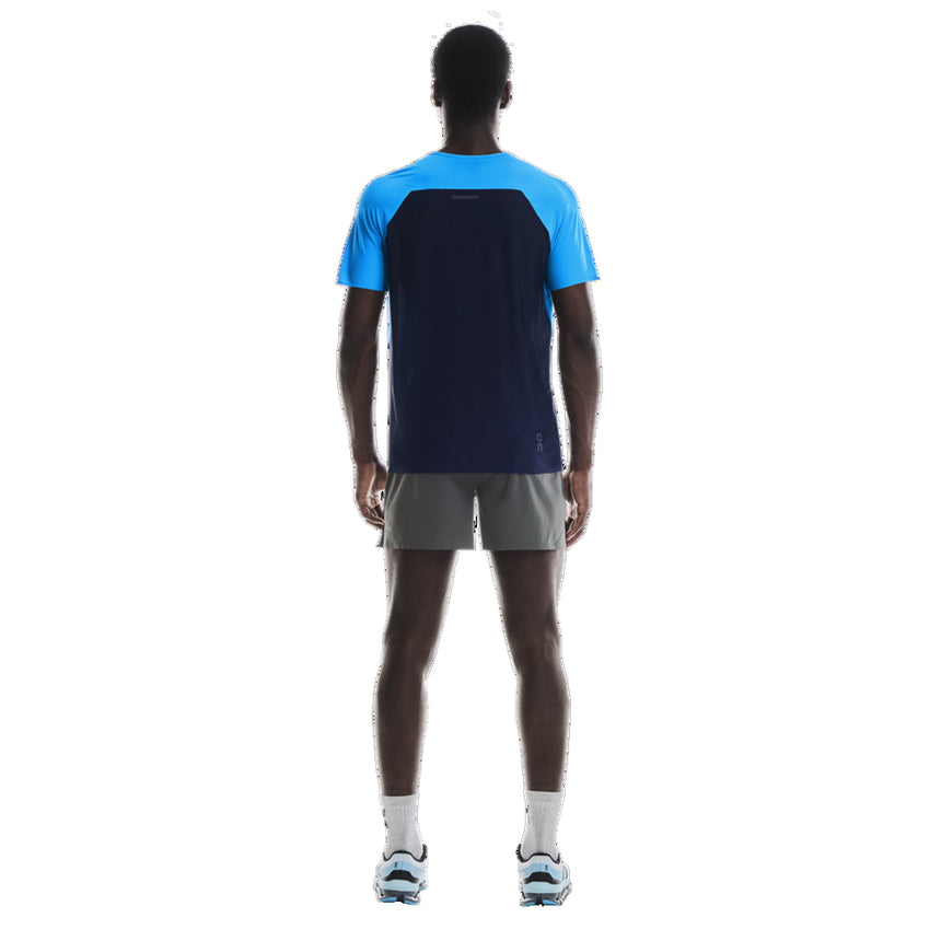 On Running Performance Short Sleeve Men's Running Tee - Malibu/Navy