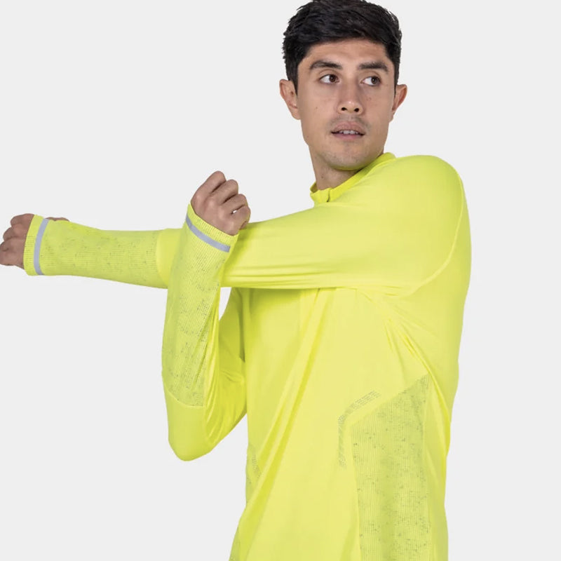 Ronhill Tech Reflect Halfzip Men's Running Top - Fluo Zest/Reflect