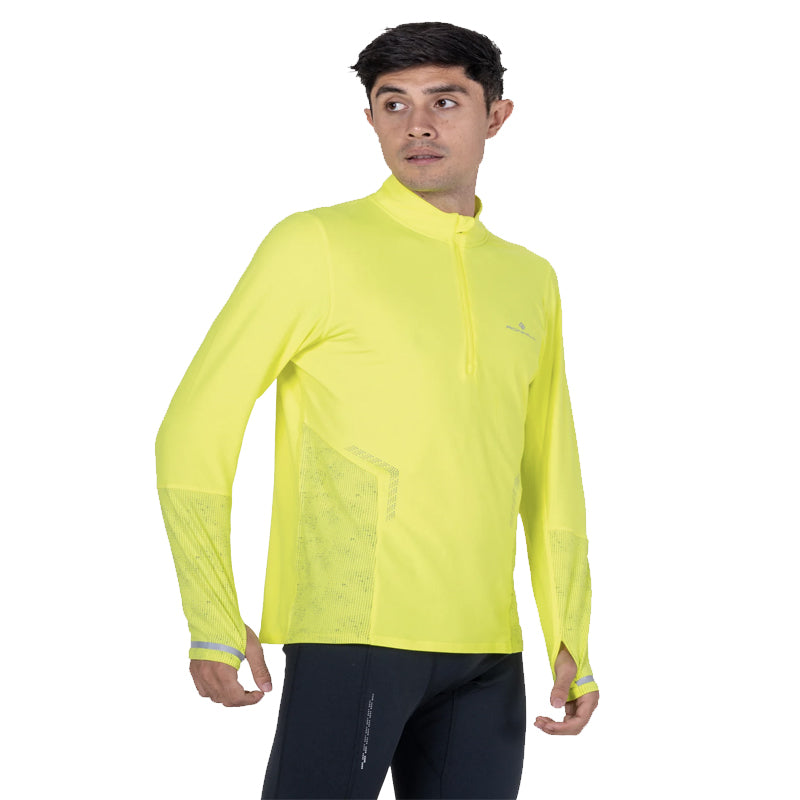 Ronhill Tech Reflect Halfzip Men's Running Top - Fluo Zest/Reflect