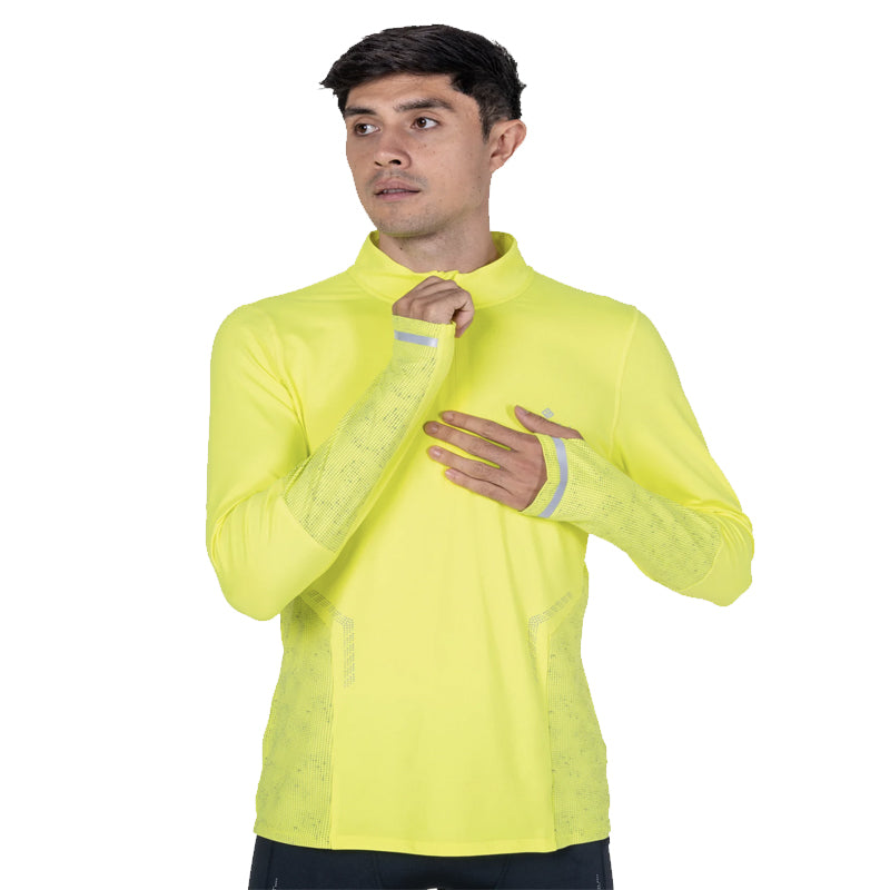 Ronhill Tech Reflect Halfzip Men's Running Top - Fluo Zest/Reflect