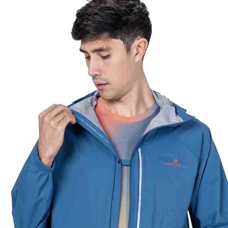 Ronhill Tech Storm Men's Running Jacket - Glacier/Ronhill Red