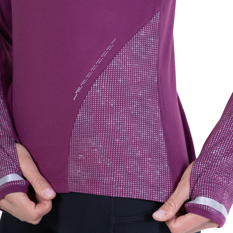 Ronhill Tech Reflect Half Zip Women's Running Top - Blackcurrant/Reflect