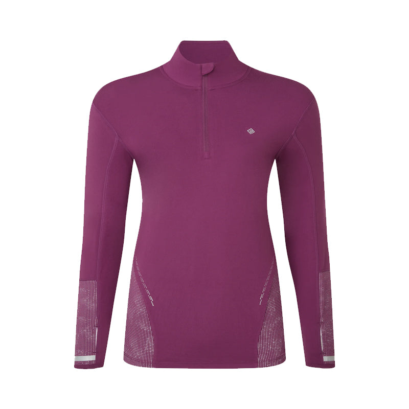 Ronhill Tech Reflect Half Zip Women's Running Top - Blackcurrant/Reflect