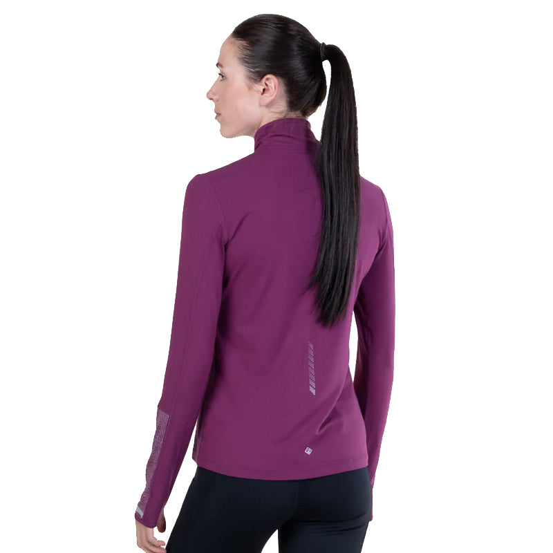 Ronhill Tech Reflect Half Zip Women's Running Top - Blackcurrant/Reflect