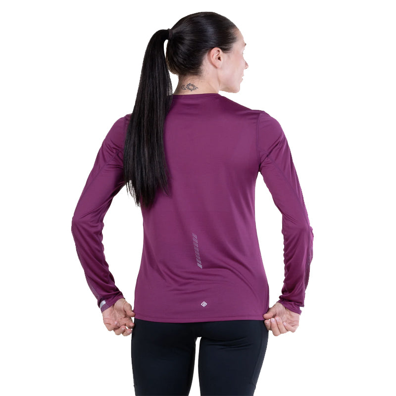 Ronhill Tech Reflect Long Sleeve Women's Running Top - Blackcurrant/Reflect