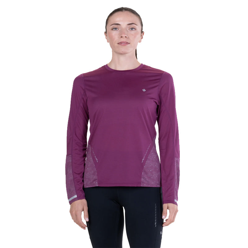 Ronhill Tech Reflect Long Sleeve Women's Running Top - Blackcurrant/Reflect