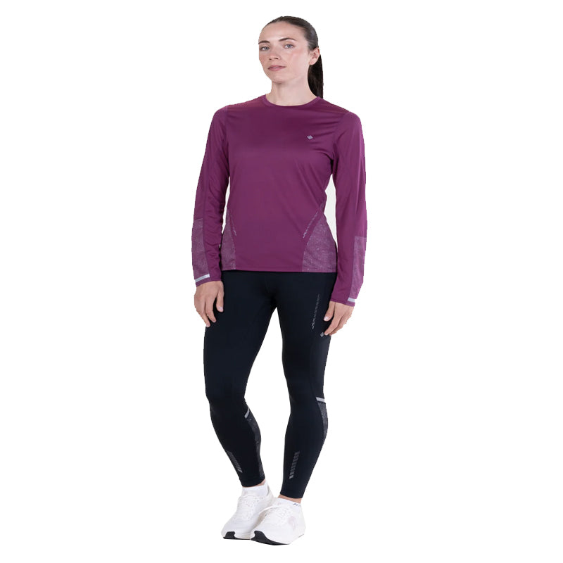Ronhill Tech Reflect Long Sleeve Women's Running Top - Blackcurrant/Reflect