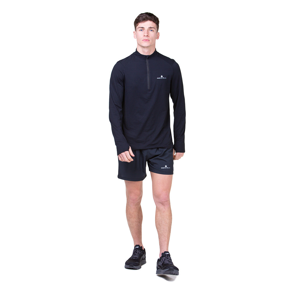 Ronhill Core Thermal Halfzip Men's Running Top - Black/Bright White