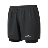 Ronhill Core Men's Twin Running Short  - Black/Bright White
