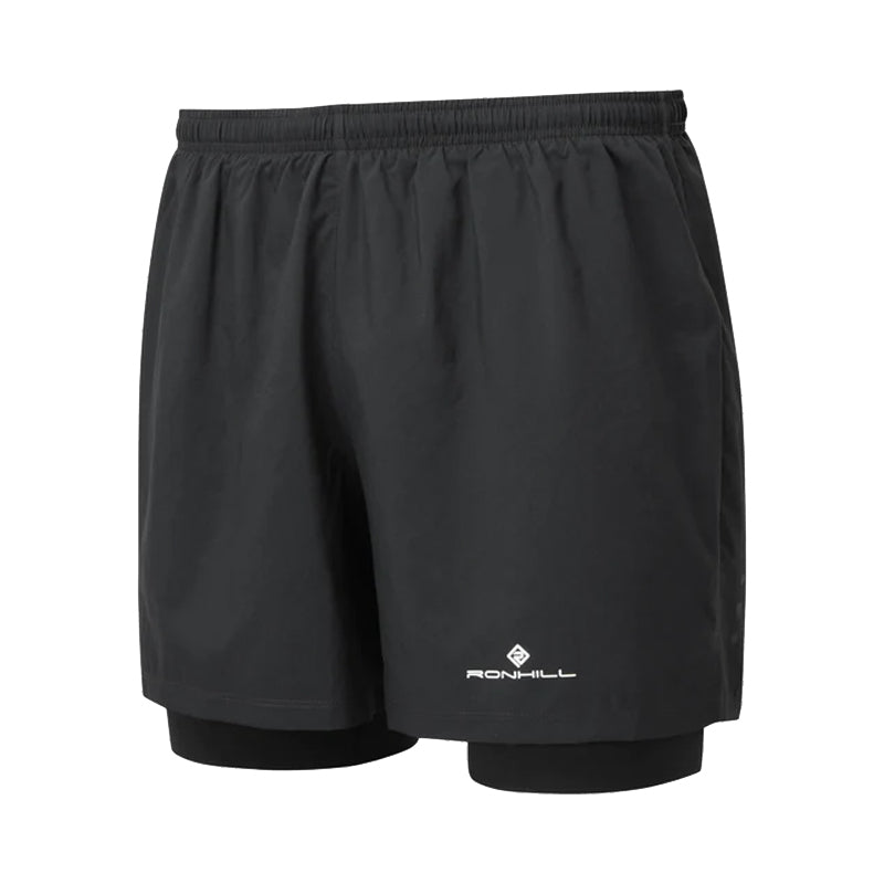 Ronhill Core Men's Twin Running Short  - Black/Bright White