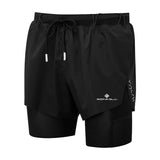 Ronhill Tech Distance Men's Twin Running Short  - All Black