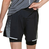 Ronhill Tech Reflect 5inch Men's Twin Running Short  - Black/Reflect