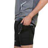 Ronhill Tech Reflect 5inch Men's Twin Running Short  - Black/Reflect