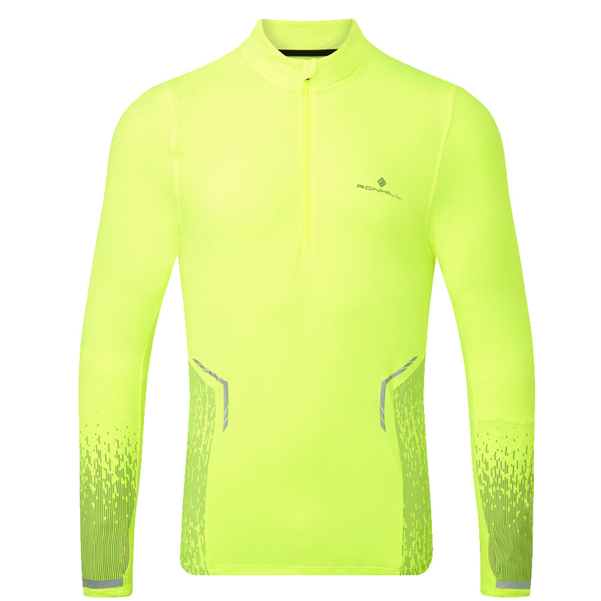 Ronhill Tech Reflect Halfzip Men's Running Top - Fluo Yellow/Reflect