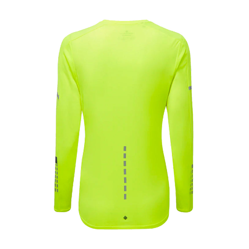 Ronhill Tech Afterhours Long Sleeve Women's Running Tee - Yellow/Charcoal/Reflective