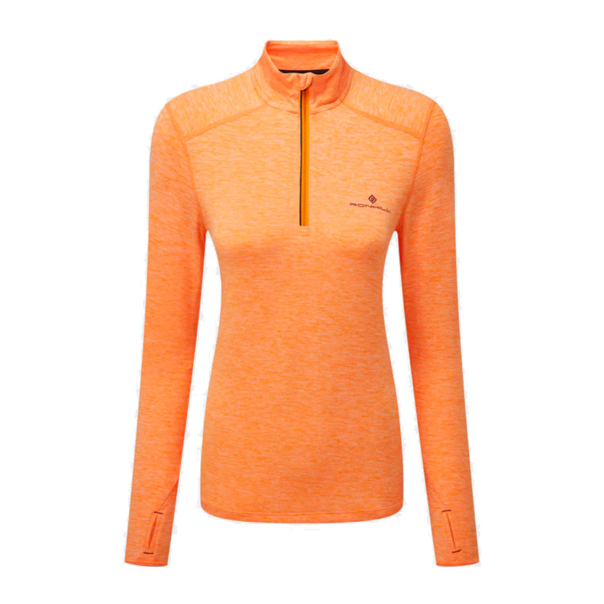 Ronhill Life Practice Halfzip Long Sleeve Women's Running Top - Mango Marl/Grape