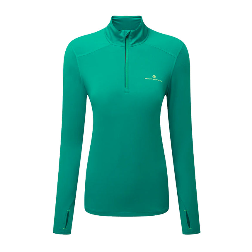 Ronhill Life Practice Halfzip Long Sleeve Women's Running Top - Vine/Fluo Yellow