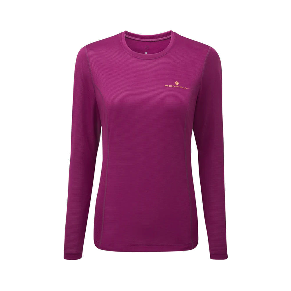 Ronhill Tech Long Sleeve Women's Running Tee - Vine/Fluo Yellow