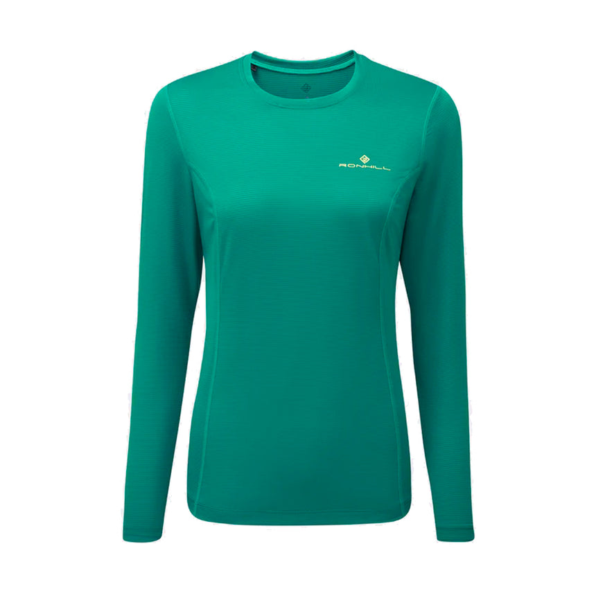 Ronhill Tech Long Sleeve Women's Running Tee - Vine/Fluo Yellow