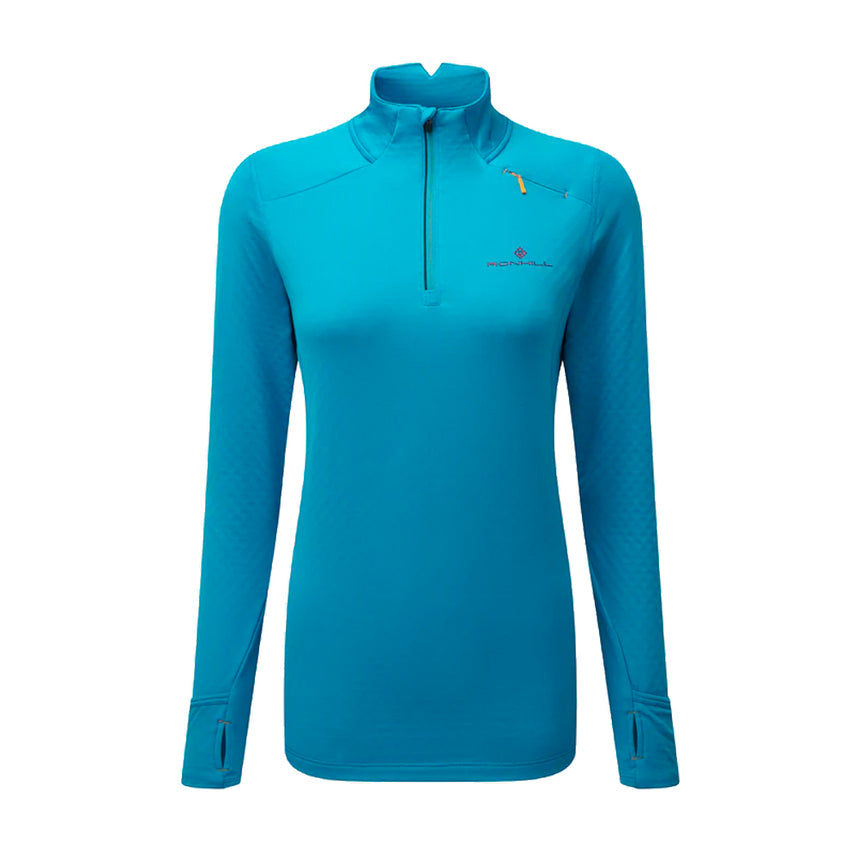 Ronhill Tech Prism Halfzip Long Sleeve Women's Running Top - Kingfisher/Grape