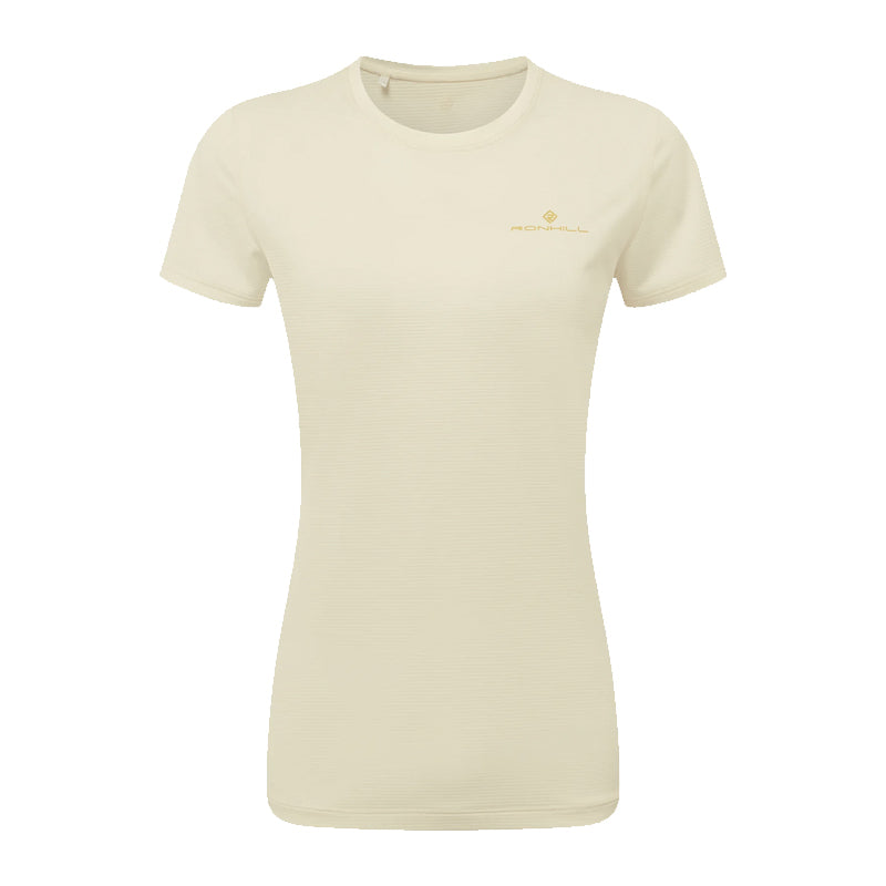 Ronhill Tech Short Sleeve Women's Running Tee - Vanilla/Solar