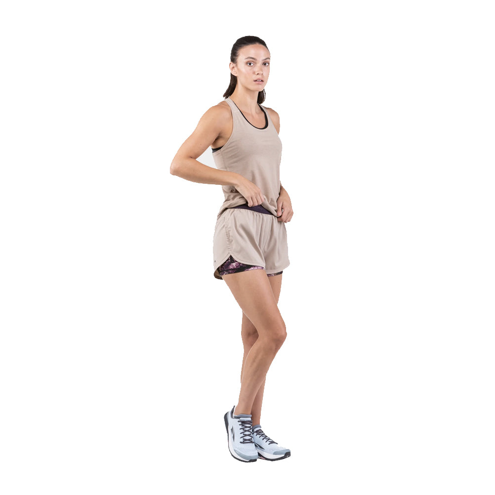 Ronhill Life Twin Women's Running Short - Latte/Nightshade Mountain
