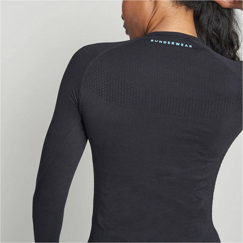 Runderwear Women's Long Sleeve Base Layer- Black