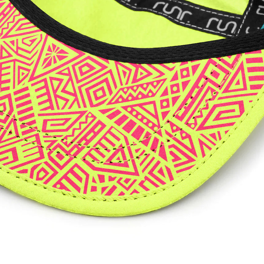 Runr Amsterdam Technical Running Hat - Yellow/Blue/Pink