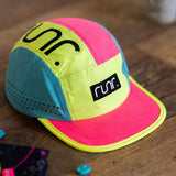 Runr Amsterdam Technical Running Hat - Yellow/Blue/Pink