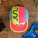 Runr Amsterdam Technical Running Hat - Yellow/Blue/Pink