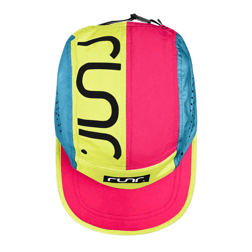 Runr Amsterdam Technical Running Hat - Yellow/Blue/Pink