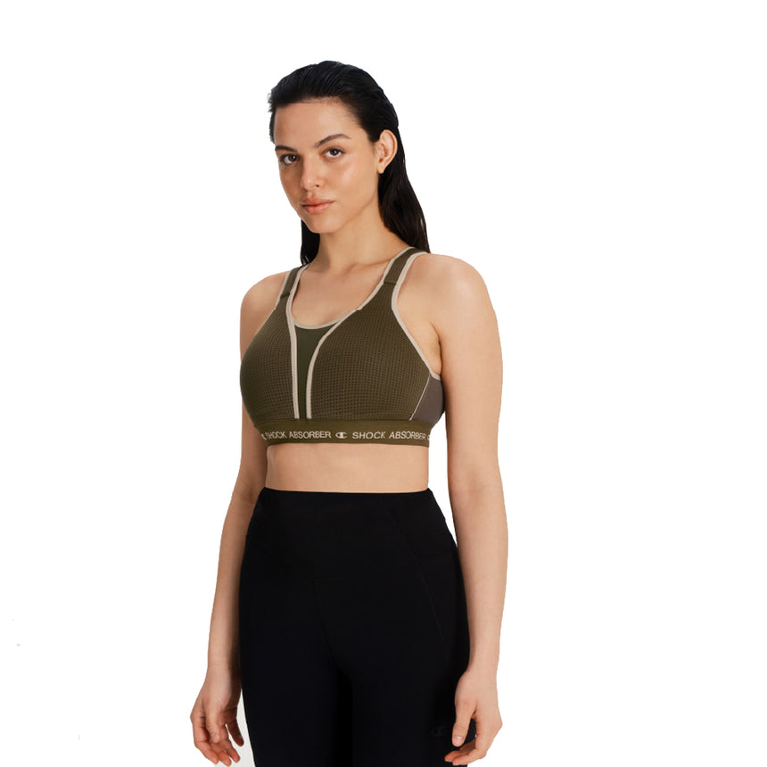 SA Champion Ultimate Sports Padded Bra Olive Model Front2