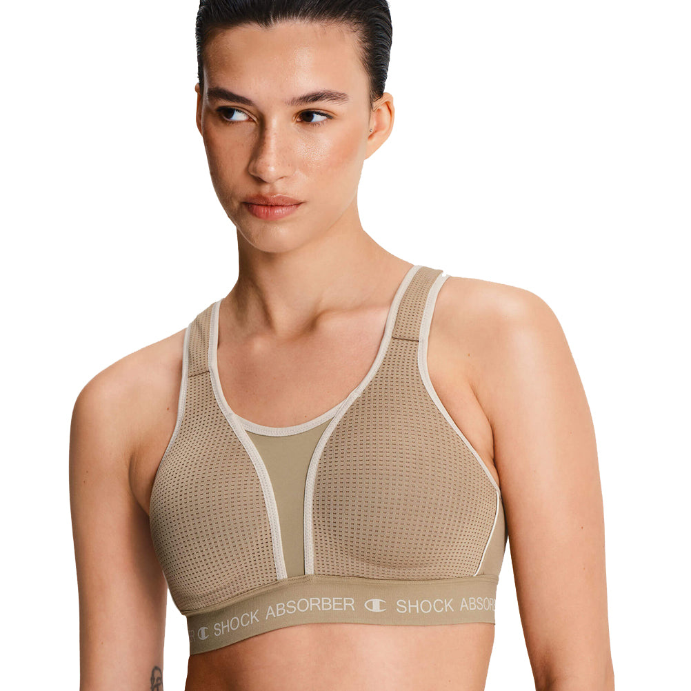 Shock Absorber Ultimate Run Padded Sports Bra - Sand Pepper Khaki