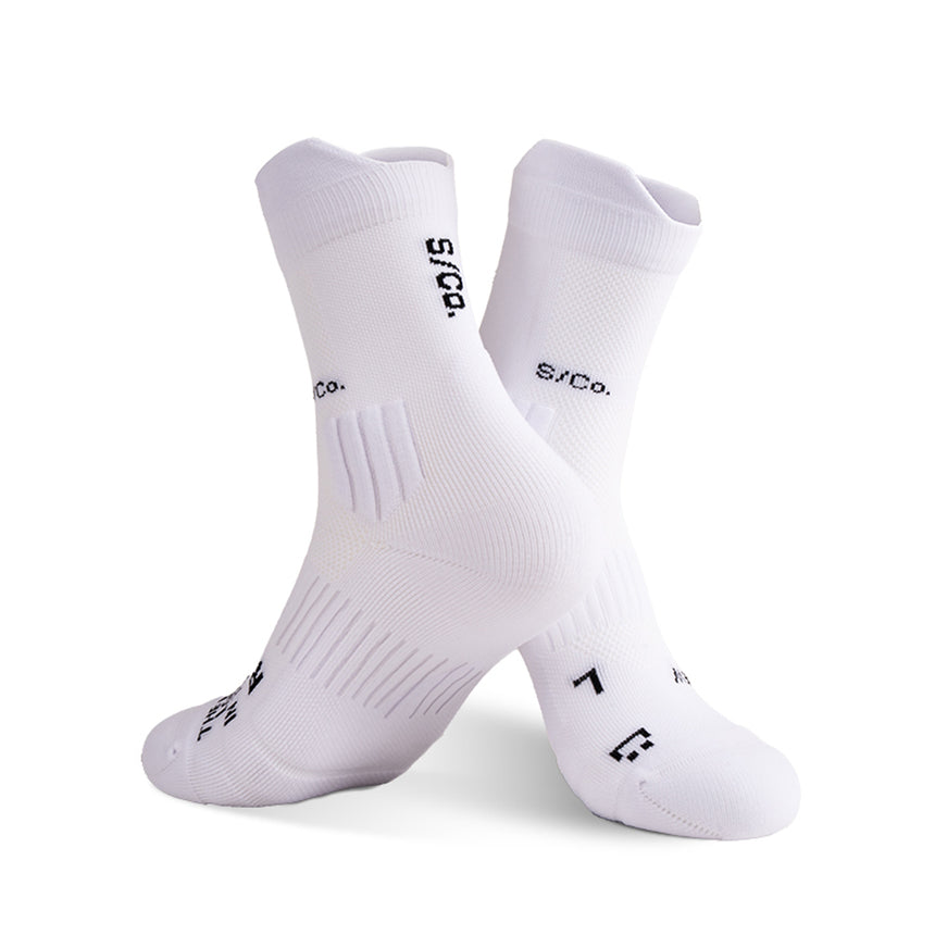S/Co Crew Running Socks -  White
