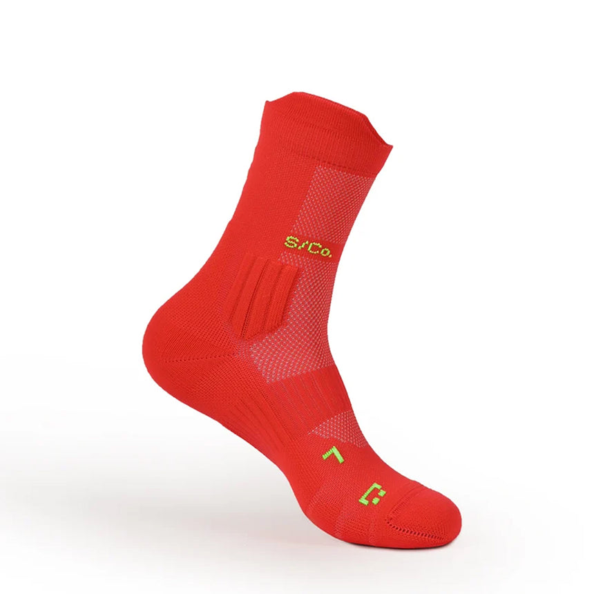 S/Co Crew Running Socks - Crimson Orange