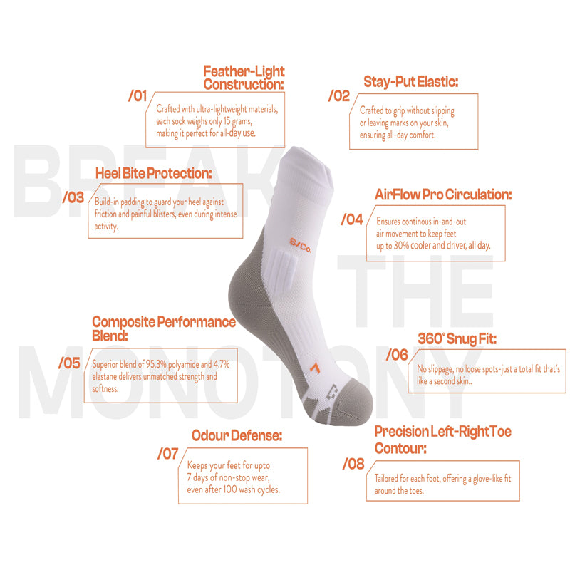 S/Co Ankle Running Socks - Choco Orange