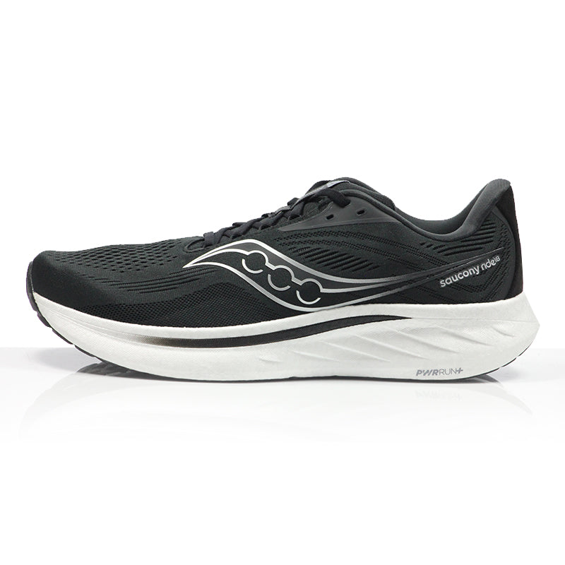 Saucony Ride 18 Men's Running Shoe - Black/White