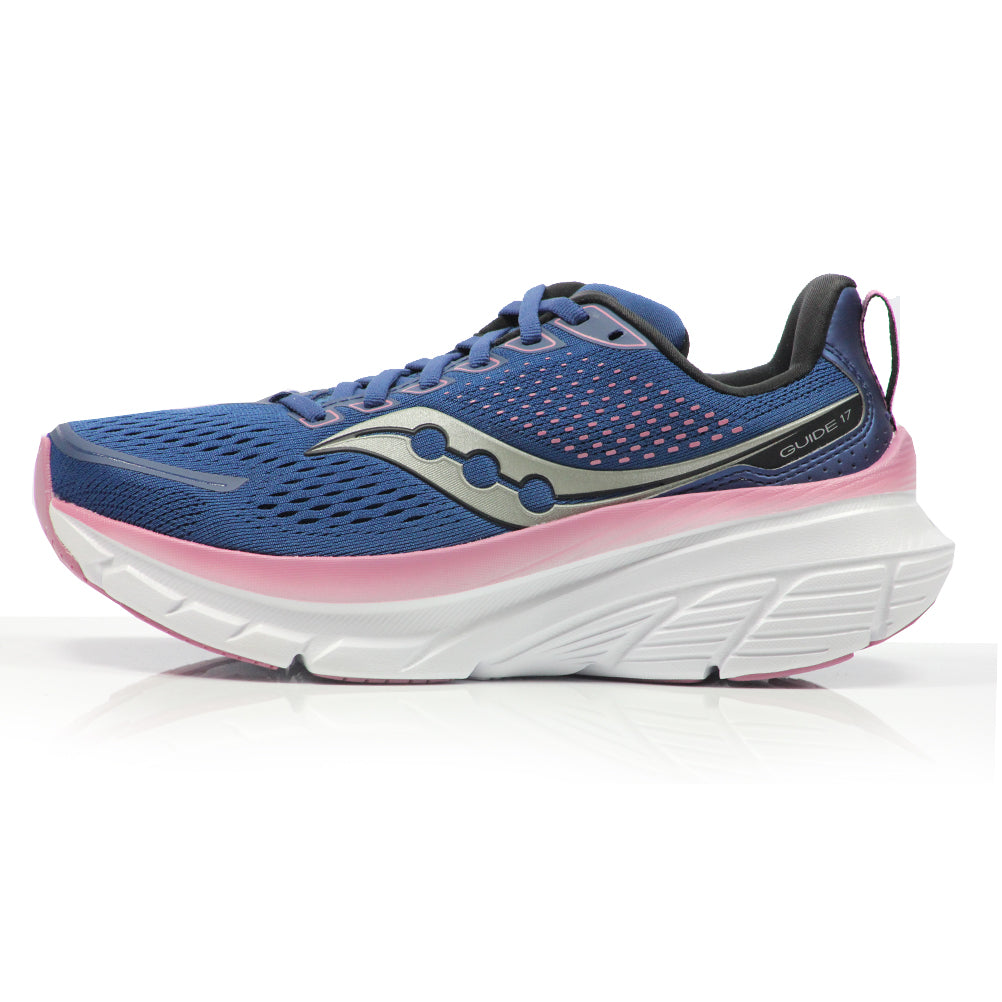 Saucony Guide 17 Women's Wide Fit Running Shoe - Navy/Orchid